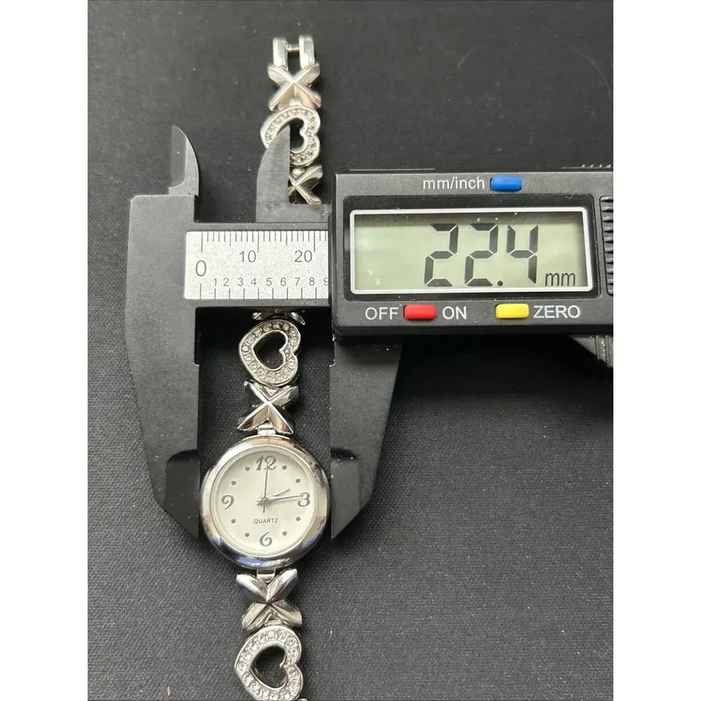 Silver Tone XO Link Band Women’s Quartz Watch